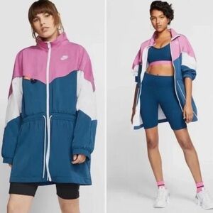 Nike Icon Clash Windbreaker/ Track Jacket/Tie-Waist/Hooded/Long Length/